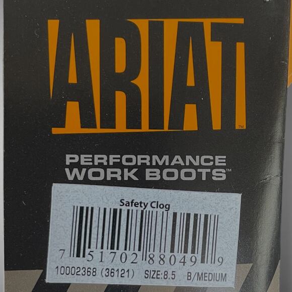 NWT Women's 8.5B ARIAT Black Leather Performance Steel Toe Safety Work Boot Clog - Picture 4 of 12